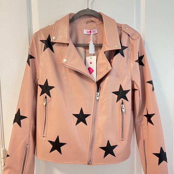 Buddy Love Jackets & Blazers - BUDDY LOVE PINK STAR MOTO JACKET NWT- Size L